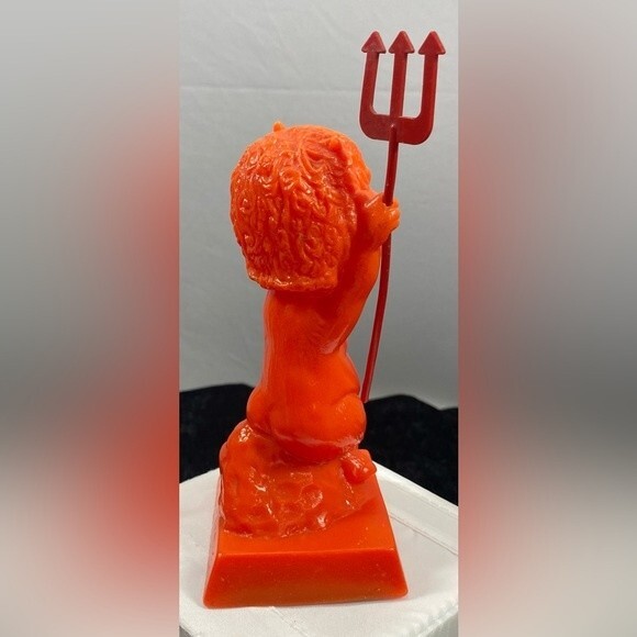 Vintage Rare R&W Berries I’m A Horn% Little Devil Hot Orange Resin Statue 1971 - Picture 3 of 8
